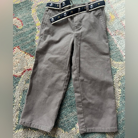 Ralph Lauren Other - Ralph Lauren toddler Dark Gray Elastic Waist Chinos with belt 24 months
